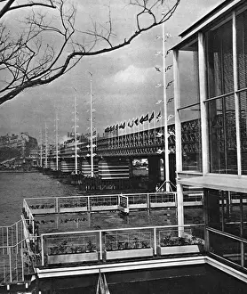 Bailey Prints: View of the Bailey Bridge, Festival of Britain site, London