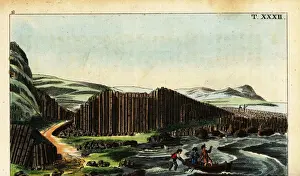 View of the basalt columns of Giants Causeway