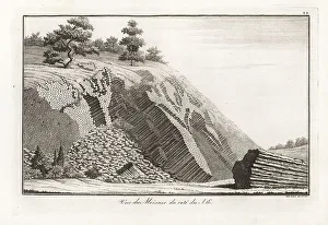 Magma Prints: View of a basalt wall at Meisner, Hesse, Germany