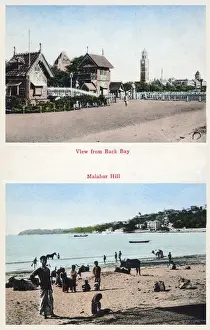 Malabar Prints: View from Back Bay Malabar Hill - a hillock and upmarket residential neighbourhood in