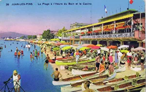 A view of the beach in front of the casino at Juan-le-Pins