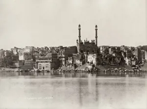 View of Benares Varanasi from the River Ganges