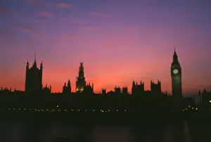Twilight Prints: View of Big Ben and Houses of Parliament, London