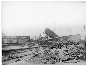 Valenciennes Prints: A view of bomb-damaged Valenciennes Station