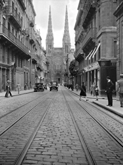 Bordeaux Gallery: View of Bordeaux, France, with cathedral