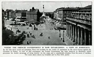 View of Bordeaux, location of French government, WW1