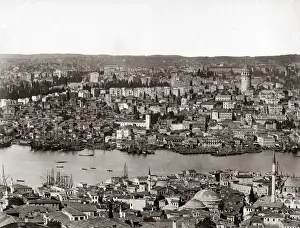 View across the Bosphorous, Constantinople (Istanbul) Turkey