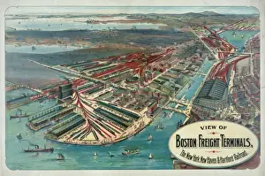 View of Boston freight terminals, The New York, New Haven