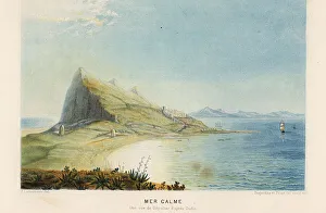 Outcrop Prints: View of a calm sea at Gibraltar on the Mediterranean