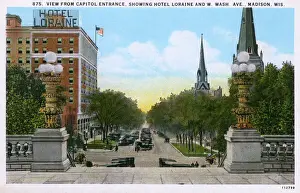 Spires Prints: View from the Capitol Entrance - Madison, Wisconsin