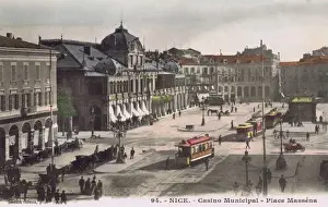 A view of the Casino Municipal and Place Massena in Nice, Fr
