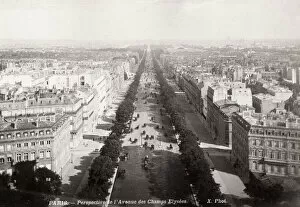 View along the Champs Elyseees Paris France