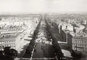 Champs Prints: View along the Champs Elyseees Paris France