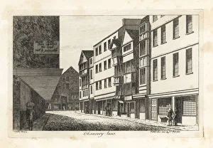 Antiquary Prints: View of Chancery Lane, London's legal district, 1808