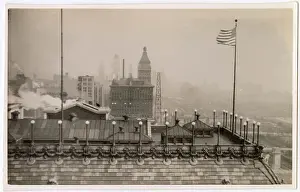 Skyscrapers Prints: View of Chicago with air pollution