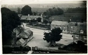 Oxfordshire Prints: View from Church Tower, Hanborough, Witney, England