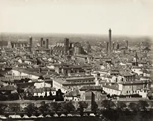 Cityscape Prints: View of the city of Bologna, Italy