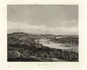 View of the city of Budapest on the Danube, mid-19th century