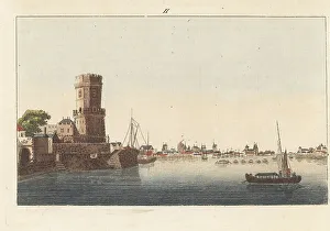 Carl Bertuch Prints: View of the city of Cologne on the Rhine, Germany, 1800s