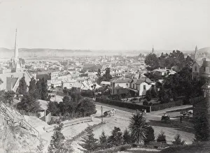 Pitt Prints: View over the city of Dunedin, New Zealand, Pitt Street