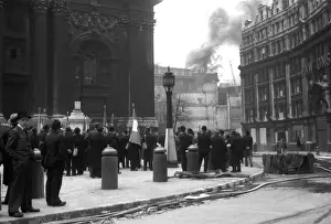 View of City fires from St Pauls Cathedral, WW2