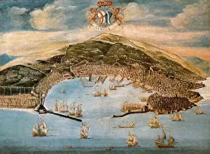 Anonymous Prints: A View of the city and harbour of Genova
