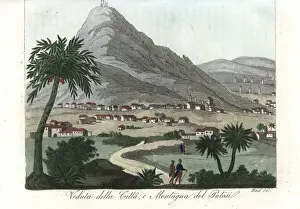 View of city and mountain of Potosi, Bolivia