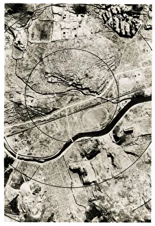 View of the city of Nagasaki Japan 1945, atomic bomb