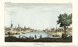 Novgorod Prints: View of the city of Novgorod, Russia, 18th century