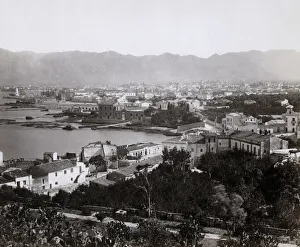 Palermo Prints: View of the city of Palermo from above, Sicily, Italy