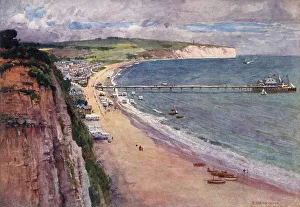 View from the cliffs at Sandown, Isle of Wight Date: 1908