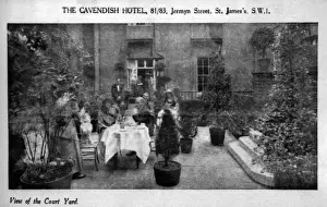 Courtyard Prints: View of the courtyard of the Cavendish Hotel