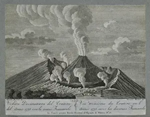 Bartoli Prints: View of the crater of Mount Vesuvius, 1775