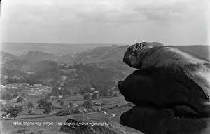 Cromford Prints: View of Cromford from the Black Rocks