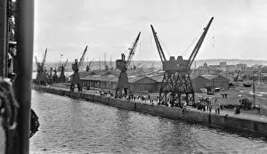 Export Prints: View of a dockside with cranes