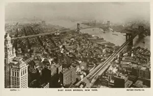 Images Dated 29th September 2020: View of the East River Bridges, New York, USA