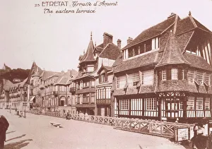 Etretat Prints: View of the eastern terrace at the Falaise d'Amont, Etretat