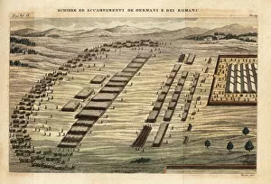 View of the encampment of German and Roman armies