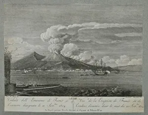 Ales Prints: View of the eruption of smoke and ash - September 1804