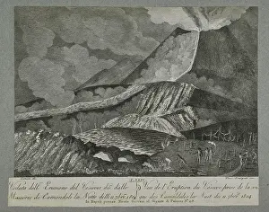 Dynamic Prints: View of the eruption of Vesuvius - 1804
