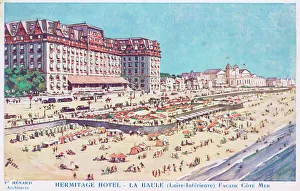 Bathers Prints: A view of the exterior of the Hermitage Hotel, La Baule