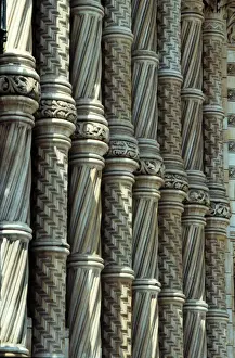 Detail view of the exterior of the Waterhouse Building