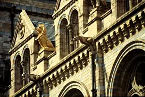 Detail view of the exterior of the Waterhouse Building