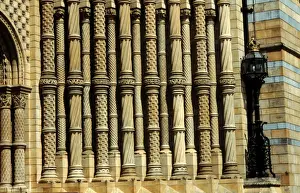 Detail view of the exterior of the Waterhouse Building