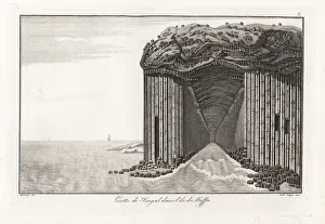 Mineralogy Prints: View of Fingal's Cave on the island of Staffa, Inner Hebrides, S