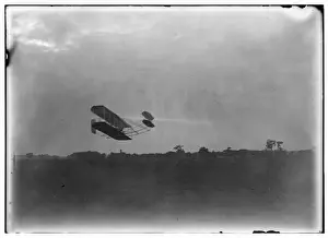 Dayton Prints: Side view of flight 45, Orville flying to the right close to
