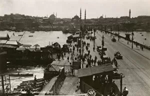Galata Collection: View across the Galata Bridge in Constantinople (Istanbul)