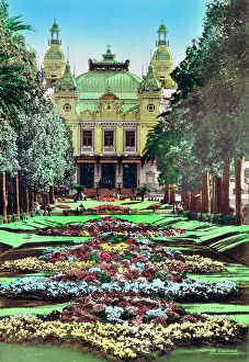 Carlo Collection: View of the gardens leading up to the Casino at Monte Carlo