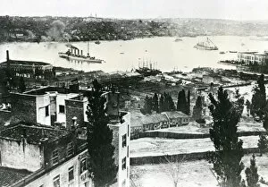 View of Golden Horn with Breslau and Hamidie, WW1