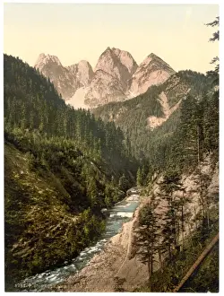 View on the Gosaubach, Upper Austria, Austro-Hungary